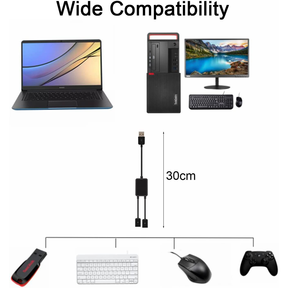 Adaptador USB-A macho a USB-A hembra doble - Imagen 3