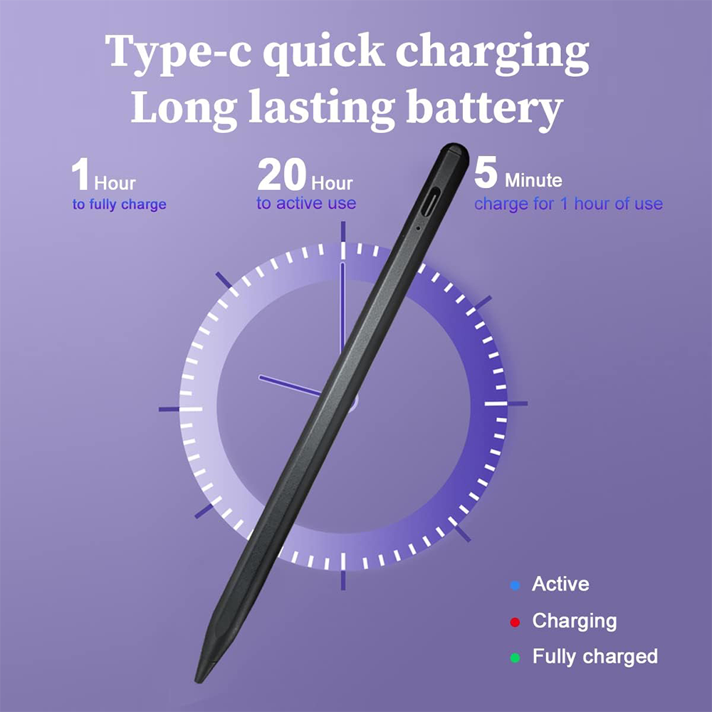 Lápiz Táctil Capacitivo Universal Recargable (Negro) - Imagen 6